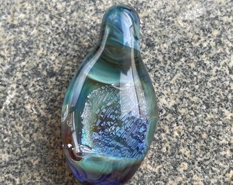 Dichroic Glass Pendant Boro Lampwork - Twilight Wisp