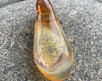 Dichroic Glass Pendant Boro Lampwork - Honey Comb