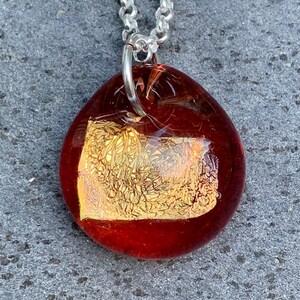 Dichroic Glass Pendant Boro Lampwork Necklace - Sunset