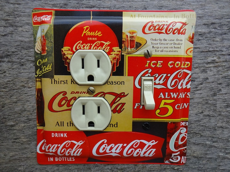 Cover SINGLE Light Switch Plate VINTAGE COCA COLA AD