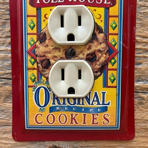 Kitchen Outlet Cover Handmade Lighting Red Toll House Cookies Tins