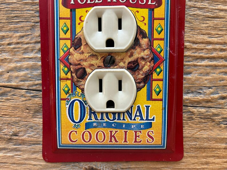 Kitchen Outlet Cover Handmade Lighting Red Toll House Cookies Tins