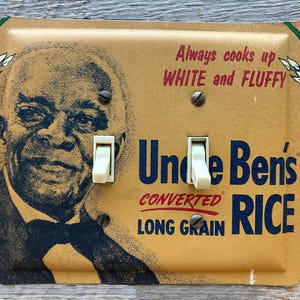 Black Americana Southern Decor Light Switch Plate Uncle Bens Rice Tin Canister Double Switchplate Cover SP-0094