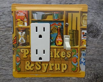 Maple Syrup Tin Kitchen Light Rustic Decor Combo Switch GFCI Cover
