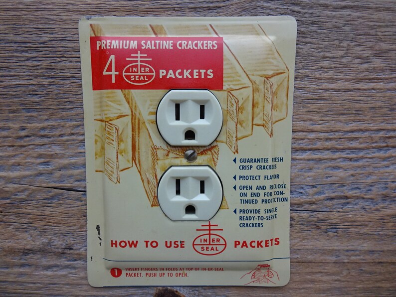 Retro Kitchen Electrical Cover Plate Made From A Image 0