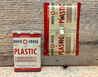 Vintage Bathroom Lighting Retro Bath Wall Decor Switch Plate Unique Band Aid Tin White Cross SP-0045