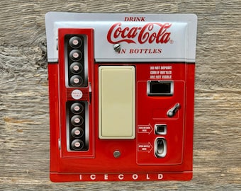 Coke Coca Cola Collectibles Rocker Switch Plate Soda Vending Machine Collectible Tin GFCI Cover GFC-3102