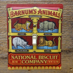 Light Switch Plate Switchplate Nabisco Barnum Animal Crackers Tin Single Switch Cover Childrens Kids Room Home Decor SP-0253
