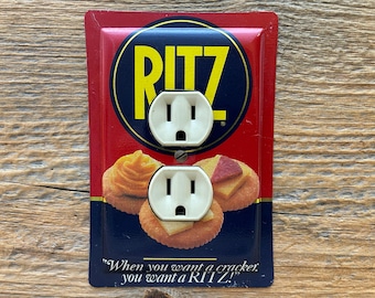Kitchen Outlet Cover Ritz Tins Vintage Style Decor Duplex Covers Wall Outlets Nabisco Crackers Tin OLC-1142