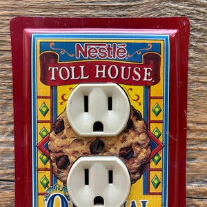 Kitchen Outlet Cover Handmade Lighting Red Toll House Cookies Tins