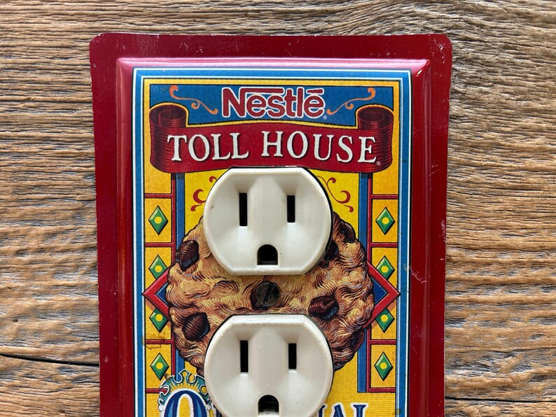 Kitchen Outlet Cover Handmade Lighting Red Toll House Cookies Tins