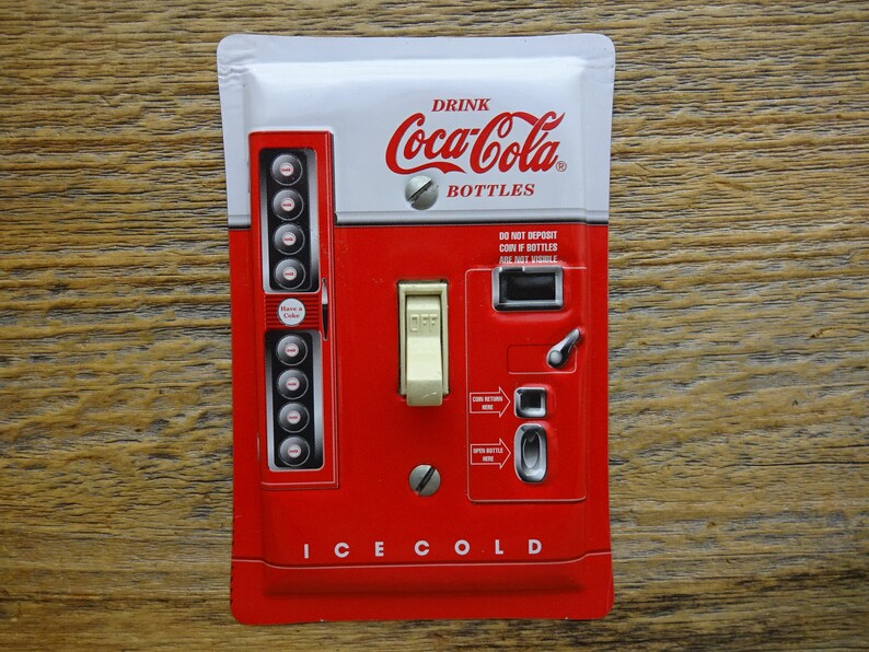 Coke Switch Plate Plates Coca Cola Soda Vending Machine Etsy