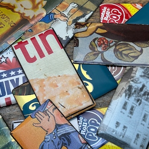 Tin Material Findings Rectangle Rectangular Pieces Vintage Advertising Tins Package Of 4 Crafts Art Jewelry Making Supplies Supply