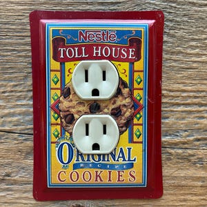 Kitchen Outlet Cover Handmade Lighting Red Toll House Cookies Tins