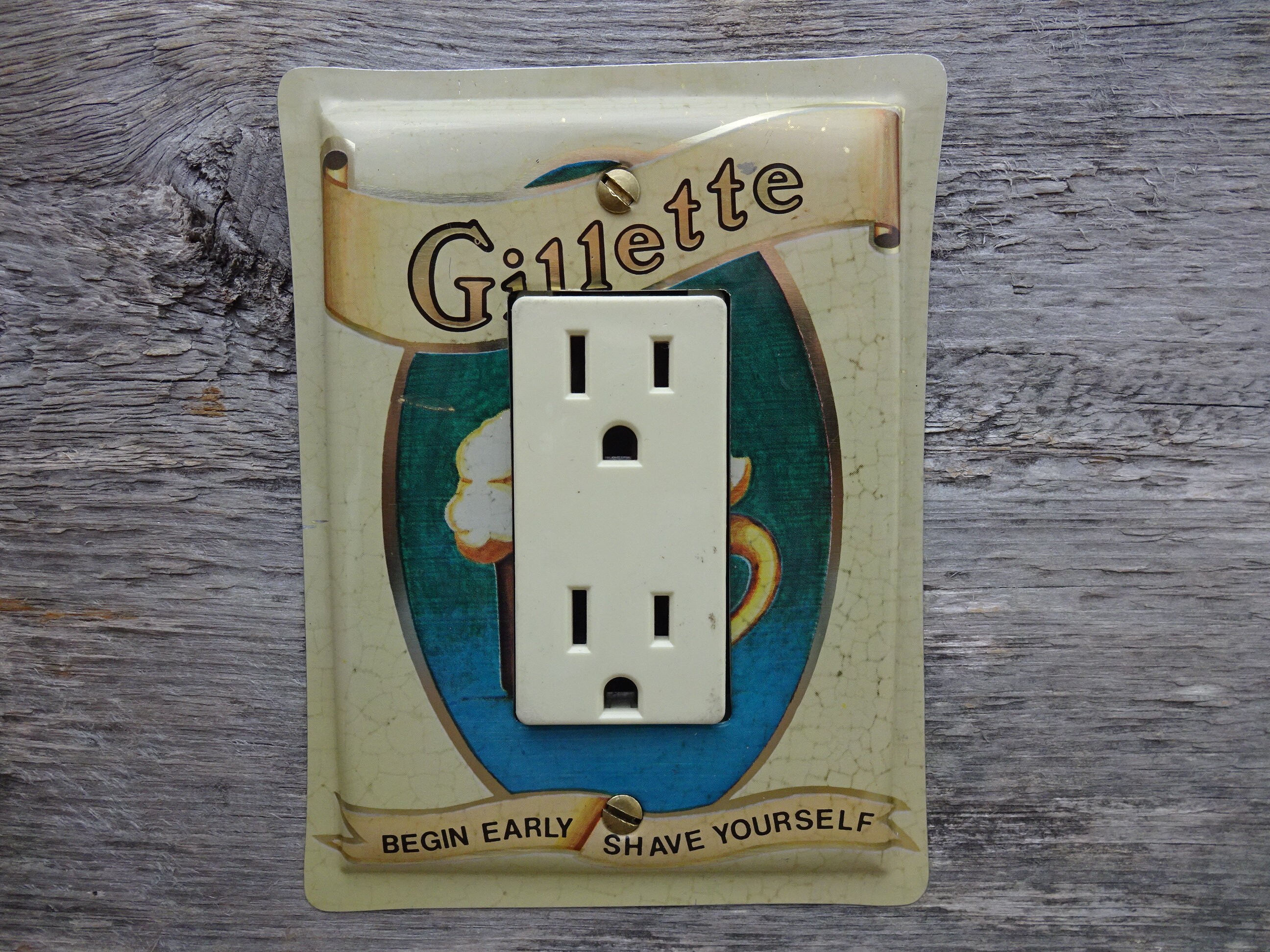 Bathroom Switch Plate Bath Lighting Vintage Ads Gillette Etsy
