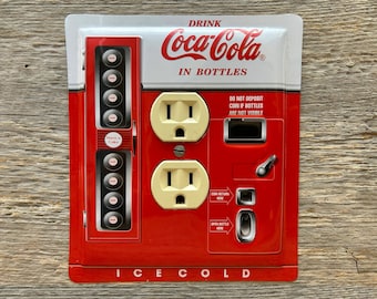 Coke Coca Cola Collectibles Outlet Covers Cover Plate Plates Soda Vending Machine Tin OLC-1102