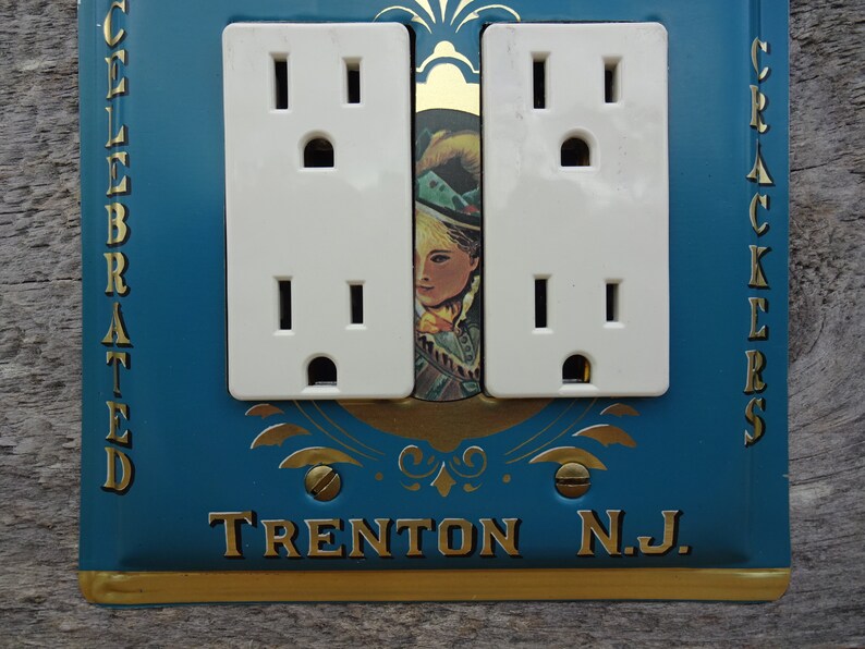 Teal Blue Kitchen Decor Double Rocker Light Switch Cover ...