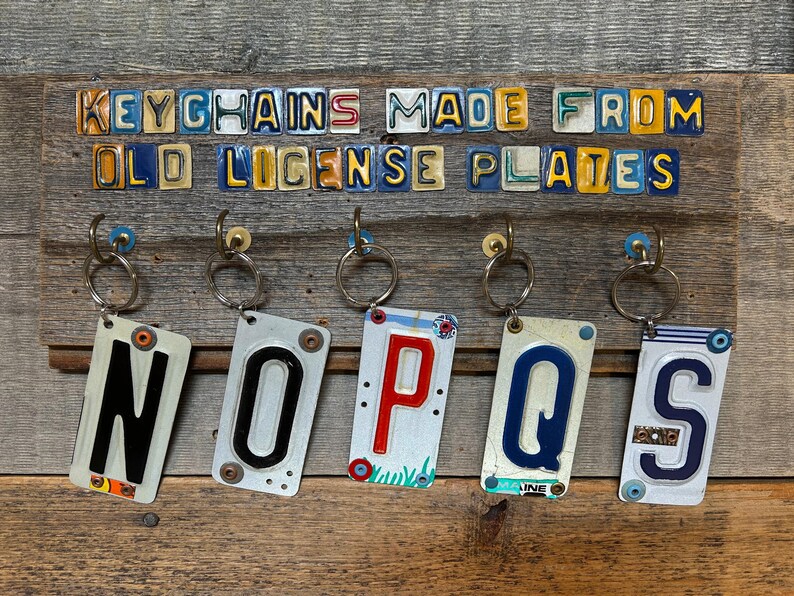 License Plate Art Recycled Key Chain Chains or Ornament - Choose 1 ...