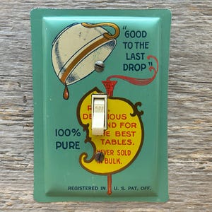 Green Kitchen Decor Maxwell House Coffee Tin Light Switch Plate