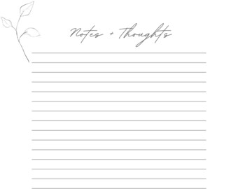 Minimalist Printable Undated Calendar for Planning, Memory Keeping, Etc ...