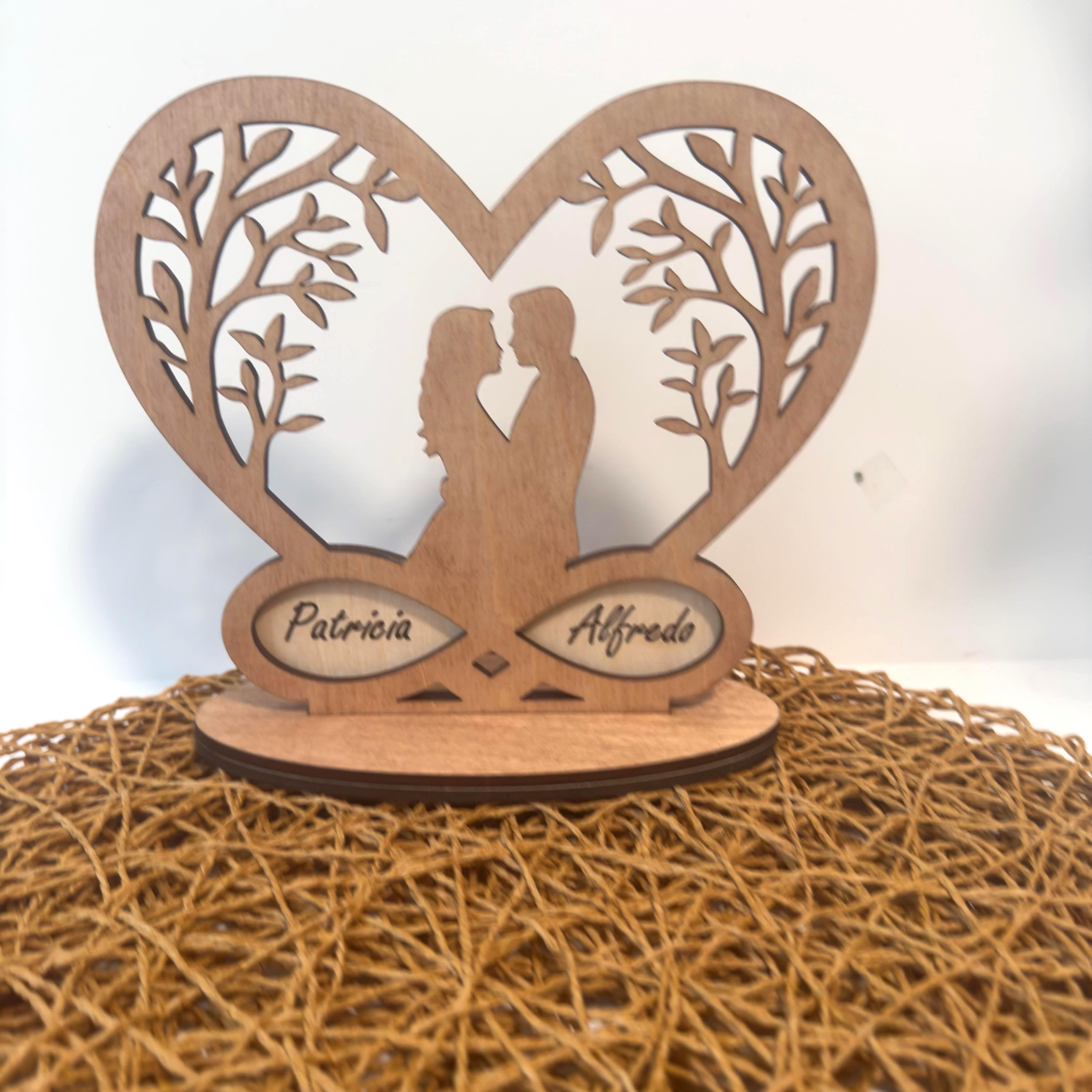 Personalized Wooden Heart Sign for Couples Custom Name Sign Anniversary ...