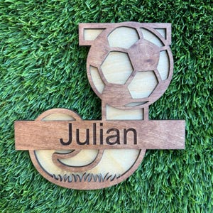 Soccer Name Sign, Room Decor Soccer Theme, Personalized Wood Sign, Kids Name Sign, Nursery Decor, Wooden Sign, Soccer Theme Name Sign