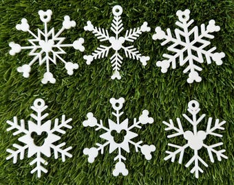 Mickey Mouse Snowflake Ornament Acrylic Christmas Ornaments Mickey Mouse Inspired Christmas Ornaments Snowflakes in Acrylic Mickey Mouse