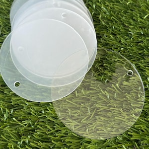 Clear Acrylic Blank Circle Shaped Acrylic Clear Ornaments Circle Acrylic Keychains Blanks Acrylic Round Blanks with Hole