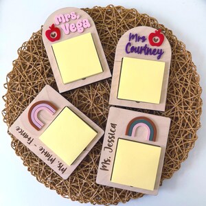 Teacher Sticky Note Holder Personalized Teacher Gift Back to School Gift for Teacher Custom Sticky Notepad Holder for Appreciation Week
