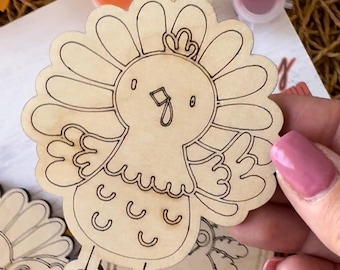 Cadeaux pour fête de Thanksgiving, figurines en bois de dinde pour enfants, travaux manuels de table pour Thanksgiving