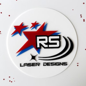 Acrylic Business Logo Custom Round Acrylic Logo Business Wall Sign 3D Acrylic Business Logo Personalized Round Wall Sign Business Name Logo