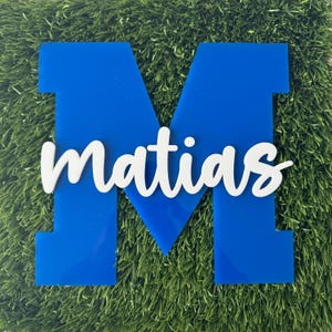 Acrylic Initial Letter with Name Wall Hanging Room Decoration Personalized Acrylic Sign Nursery Decor Custom Initial Wall Decor in Acrylic