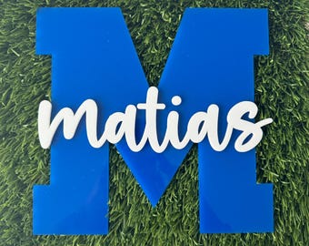 Acrylic Initial Letter with Name Wall Hanging Room Decoration Personalized Acrylic Sign Nursery Decor Custom Initial Wall Decor in Acrylic