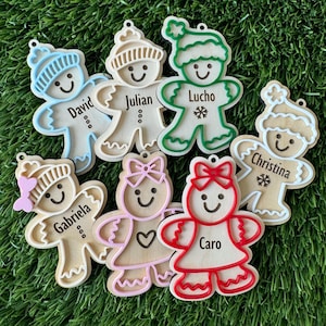 Gingerbread Christmas Ornament with Name Gingerbread Boy or Girl Personalized Ornament Gingerbread Theme 3D Ornament Gingerbread Cookie