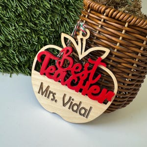 Teacher Appreciation Gift Personalized for Teacher Ornament Best Teacher Gift with Name Wooden Ornaments Teacher Thank You Gift