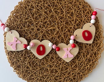 Xoxo Wooden Valentines Banner Hearts Theme Valentines Decorations Xoxo Wooden Garland Xoxo Mantle Decor Galentines Wall Decor Valentines