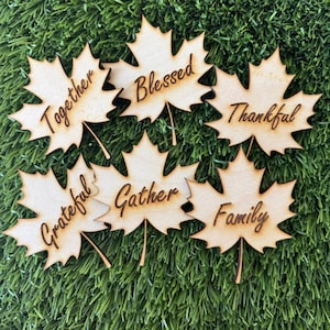 Thanksgiving Place Cards Custom Words Setting Thanksgiving Dinner Table Decor Wooden Place Cards Fall Words Thanksgiving Place Cards
