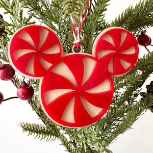 Mickey Peppermint Candy Christmas Ornaments Candy Theme Acrylic Christmas Ornaments Mickey Mouse Peppermint Candy Christmas Tree Decor
