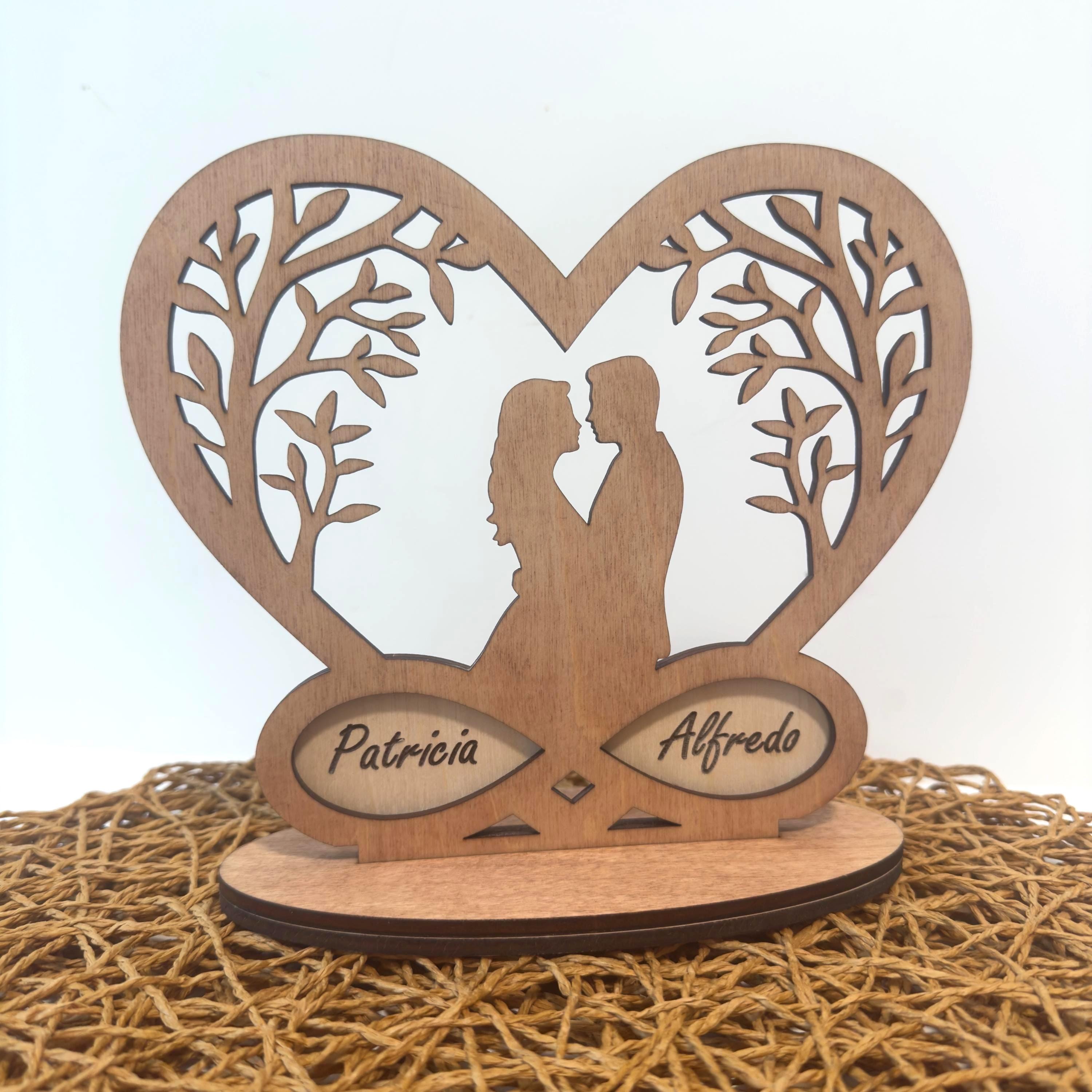 Personalized Wooden Heart Sign for Couples Custom Name Sign Anniversary ...