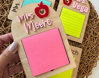 Leraar notitiehouder gepersonaliseerde leraar waardering cadeau Terug naar school voor leraar aangepaste notitieblokhouder Gepersonaliseerd