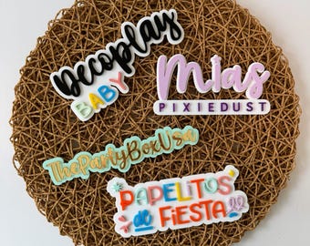 Marca de agua acrílica para letreros con nombre comercial, etiquetas con nombre para redes sociales, marca de agua física para fotos y videos, logotipo personalizado de acrílico