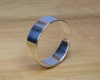 Sterling Silver 925 Adjustable Plain Band Toe Ring