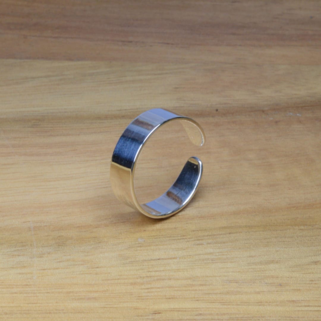 Sterling Silver 925 Adjustable Plain Band Toe Ring - Etsy