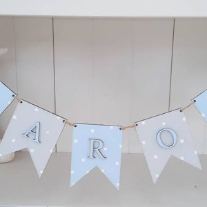 Empavesado de madera personalizado, empavesado de nombre de letra personalizado, decoración de la habitación de la guardería para niños, regalo para él, nuevo regalo para bebés