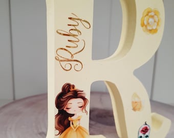 Personalised Princess Wooden Letter, New Baby Gift Bedroom Decor Christmas gift