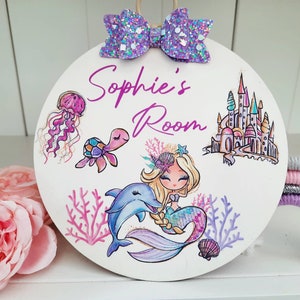 Personalised name plaque, mermaid room sign, Personalised mermaid gift, mermaid room decor