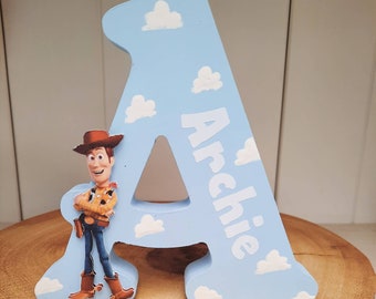 Personalised Wooden Letter, Handmade Wooden Freestanding Toy Story Inspired Letter Name. Gift Bedroom Decor Shelfie. Bedroom accessories