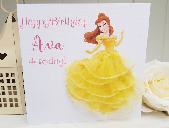 open lace back dress Disney Princess Belle Dress Theater 3D Lenticular Card