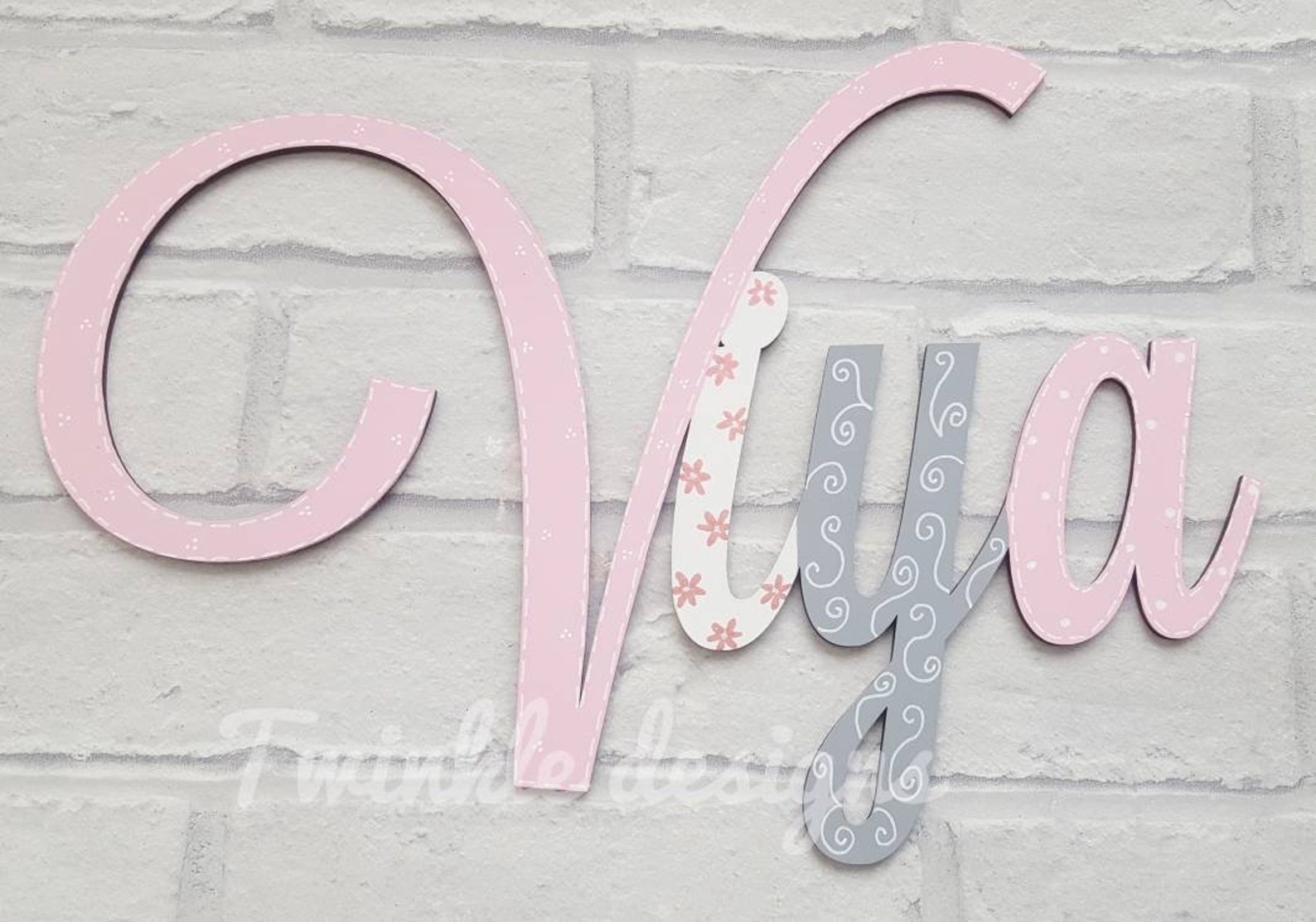 Personalised Script Name Wall Plaque Wooden Name Handpainted Etsy