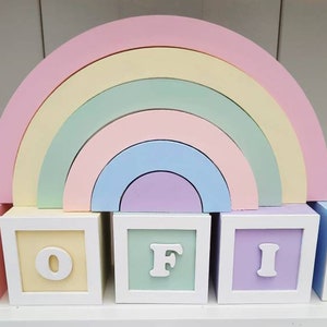 Bloques de letras de madera, bloques de letras y nombres personalizados, bloques para guardería, regalo para bebé, decoración de guardería, estantería